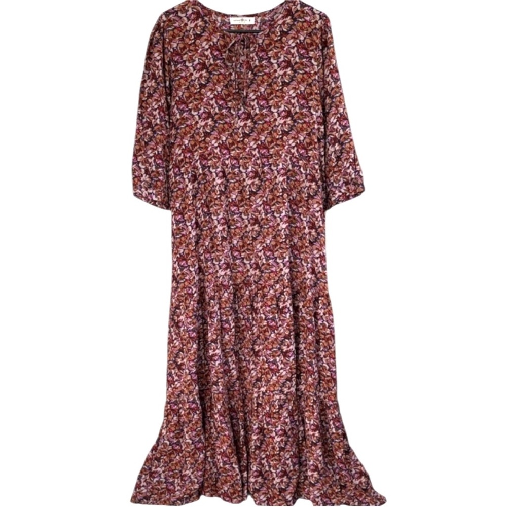 Like New NATURAL LIFE Floral Tiered Maxi Dress Size Medium